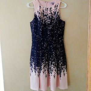 Pink and Black Floral Dress